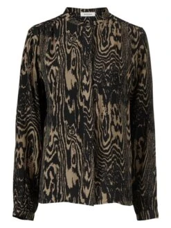 Bluse "Mae" In Schwarz/ Hellbraun