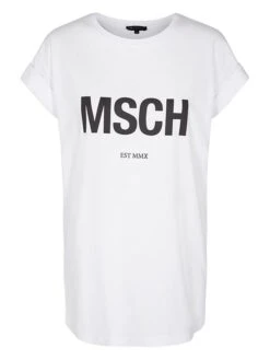 MOSS COPENHAGEN Shirt "Iva Organic" In Weiß/ Schwarz