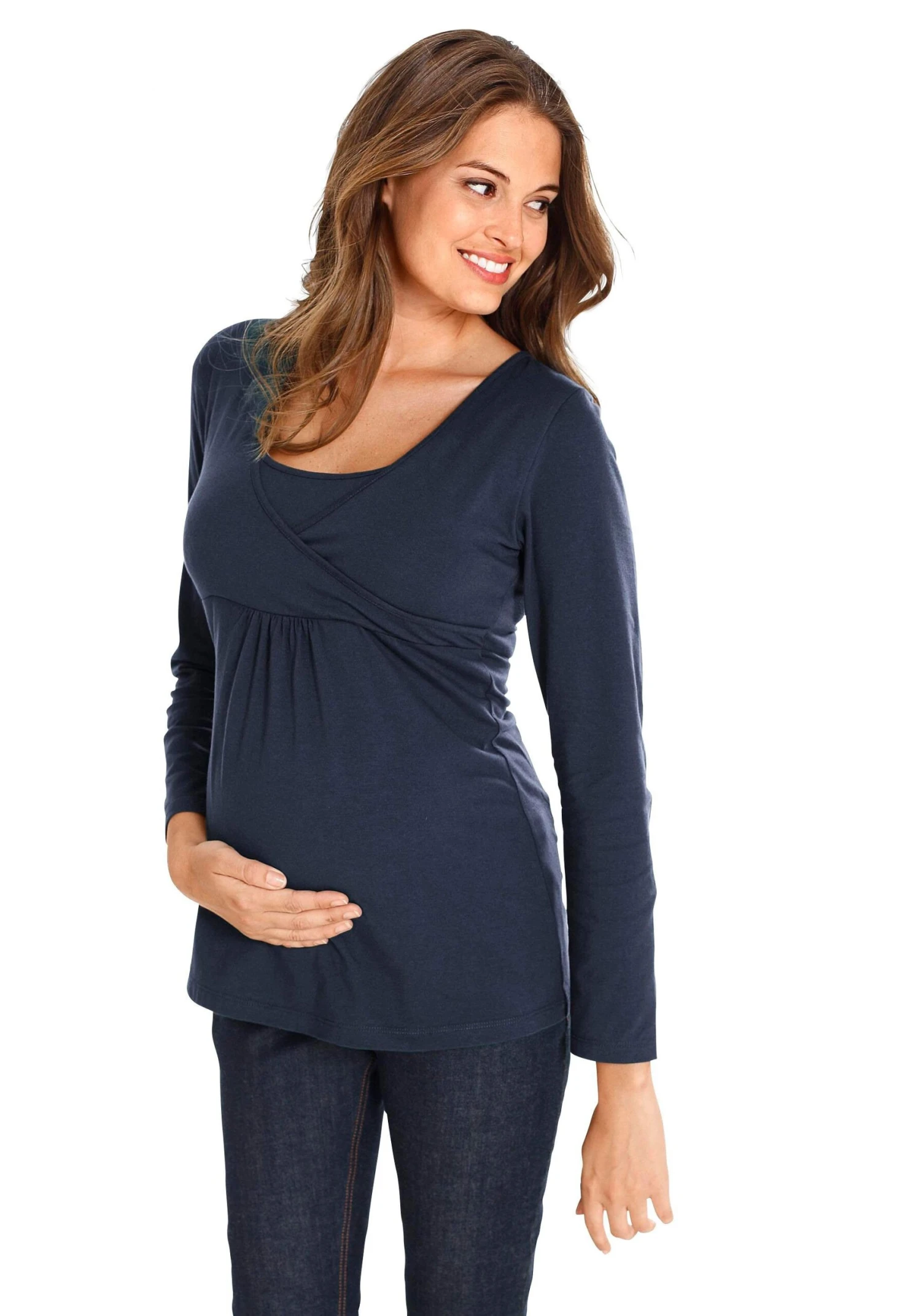 Umstandsshirt In Marine/weiß - Image 2