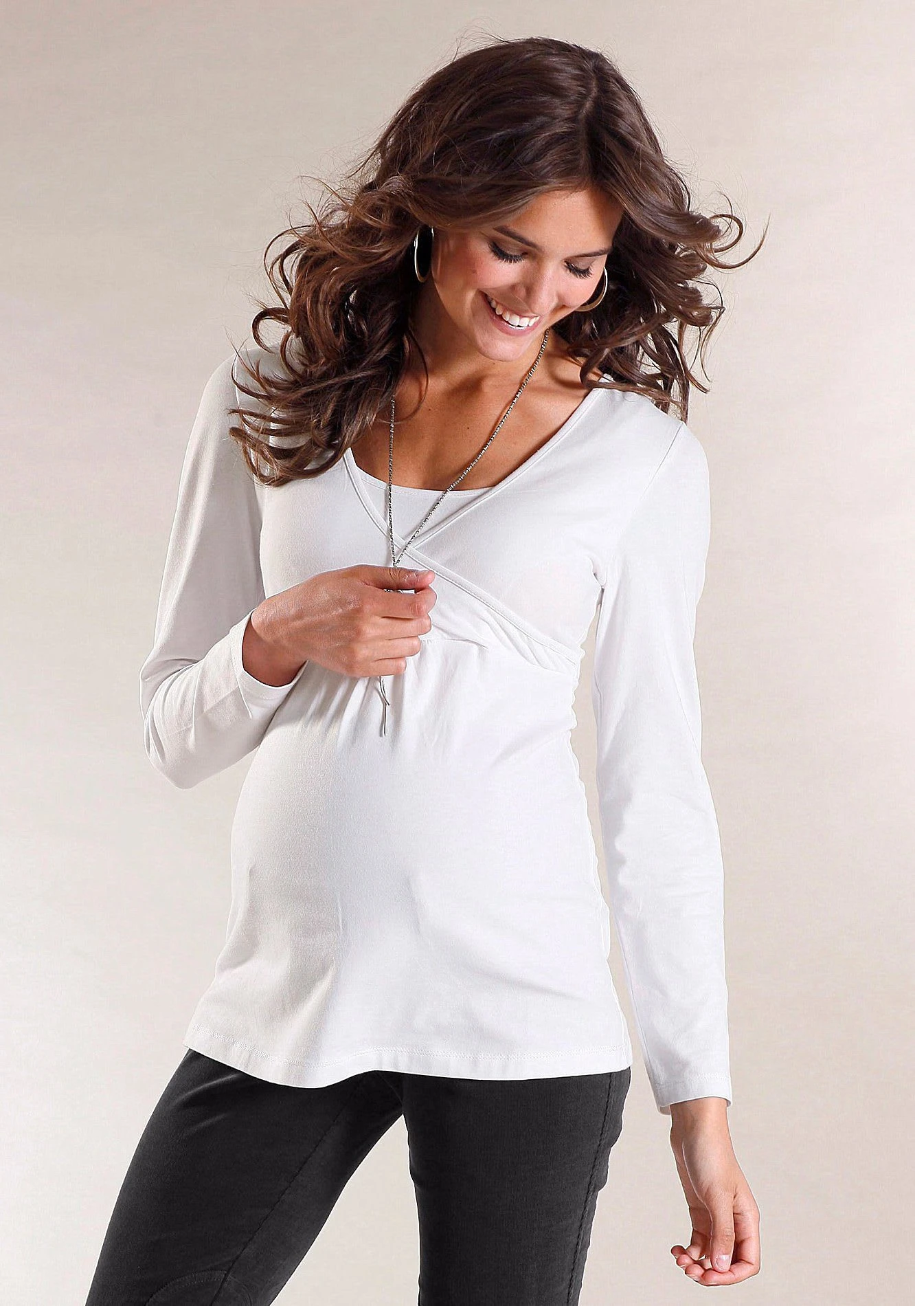 Umstandsshirt In Marine/weiß - Image 4