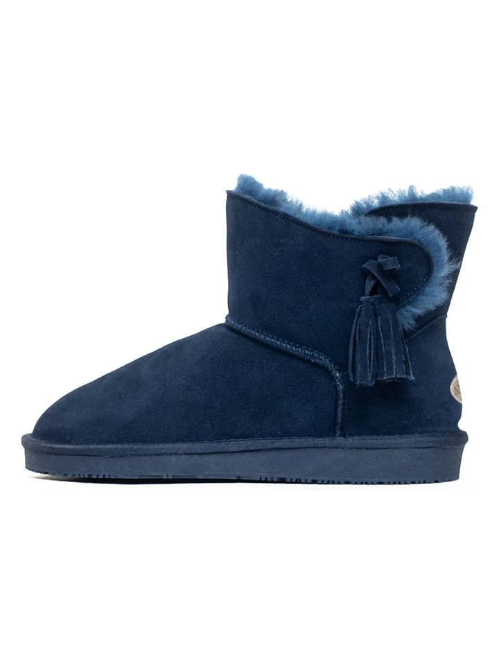 Leder-Winterboots "Bellaire" In Dunkelblau