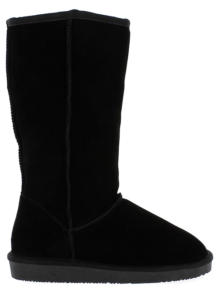 Leder-Winterstiefel "Wharfe" In Schwarz