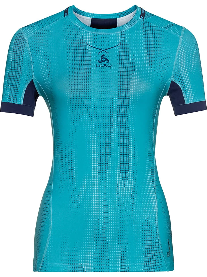 Odlo Funktionsunterhemd "Ceramicool Pro" In Türkis/ Dunkelblau