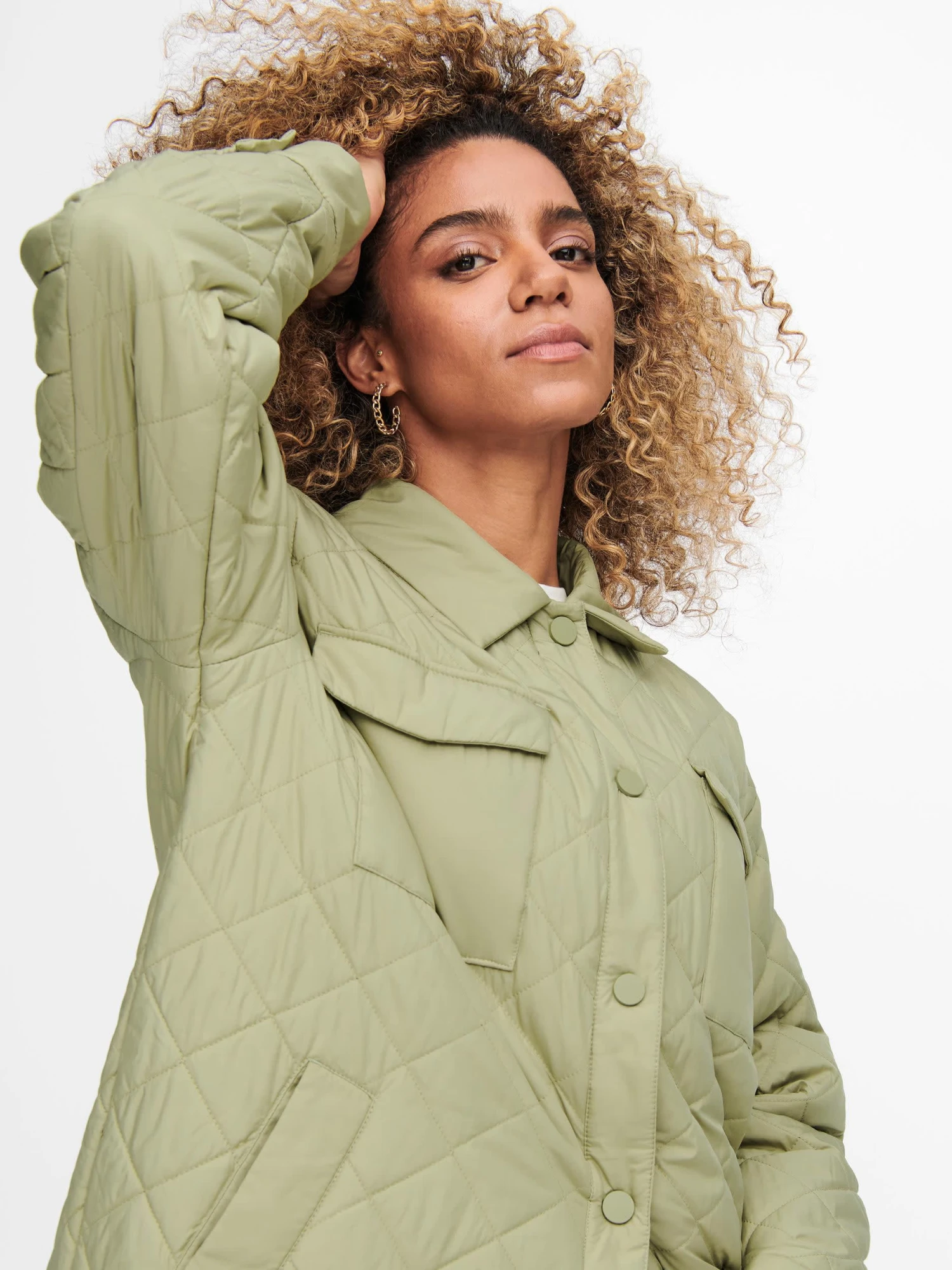 ONLY Mittellanger Mantel Slate Green - Image 7