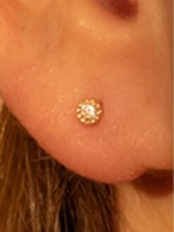 Gold-Ohrstecker "Petits Ronds" Mit Edelsteinen