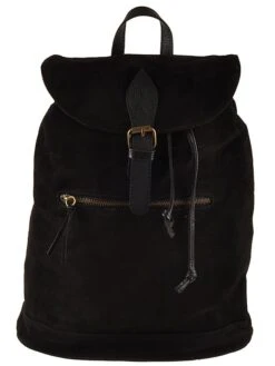 Leder-Rucksack "Chiny" In Schwarz - (B)38 X (H)40 X (T)17 Cm