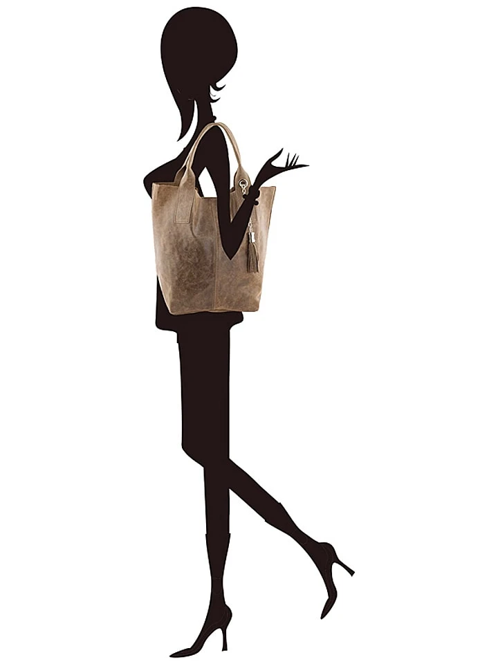 Leder-Shopper "Laura" In Taupe - (B)38 X (H)41 X (T)20 Cm - Image 5