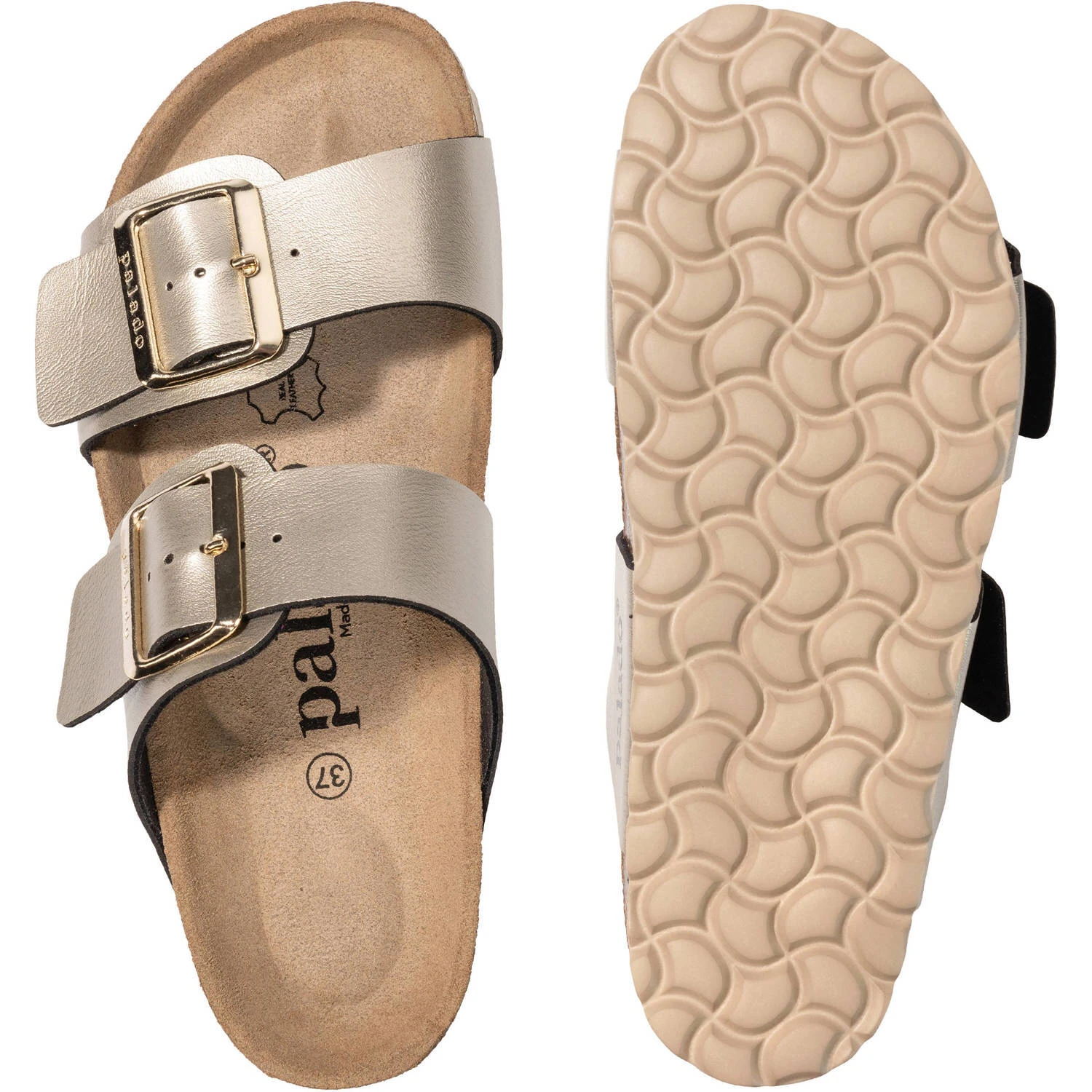 Pantoletten In Beige Metellic - Image 4