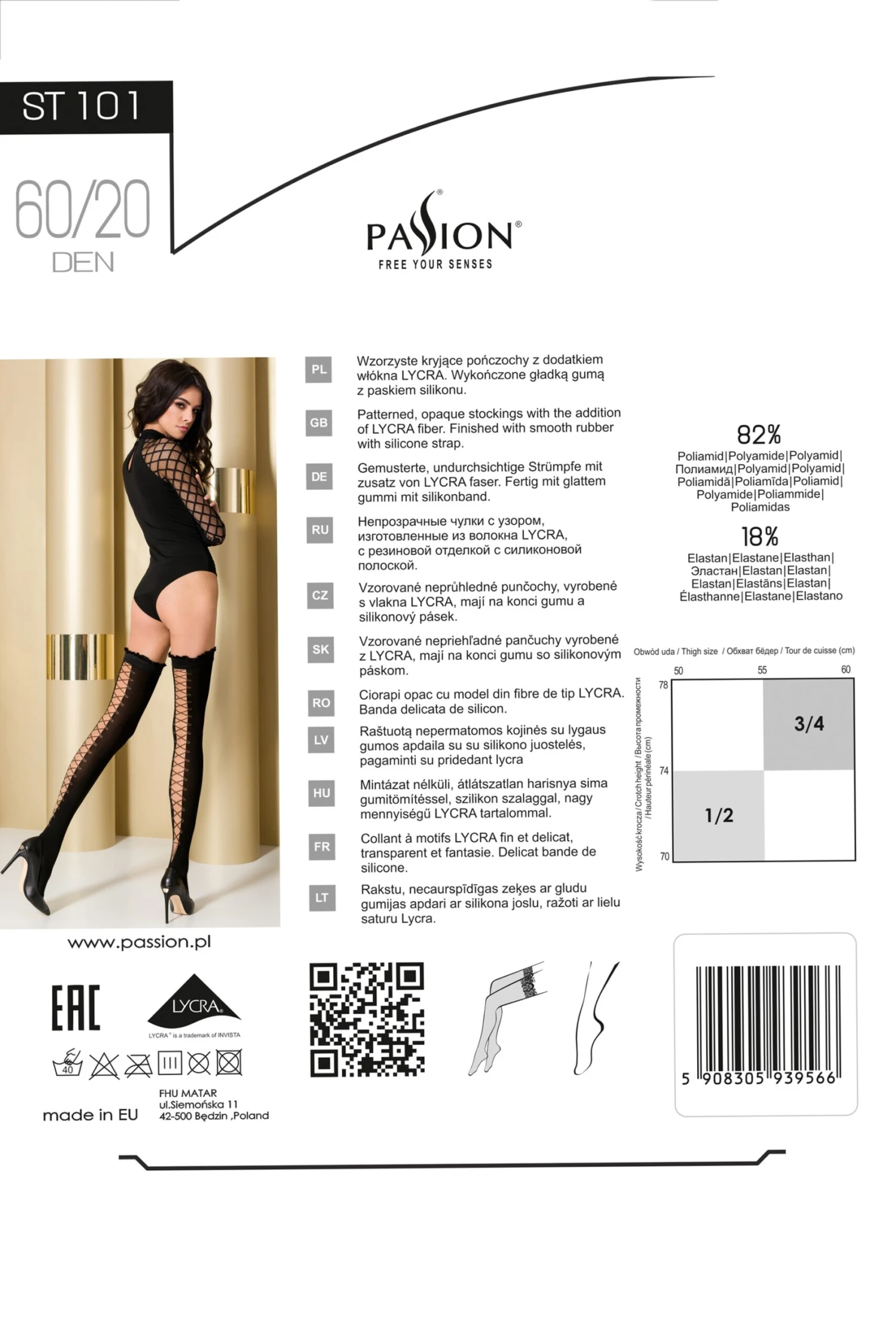 Passion Halterlose Strümpfe In Schwarz - Image 2