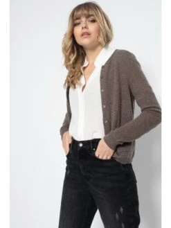 Kaschmir-Cardigan "Amy" In Hellbraun