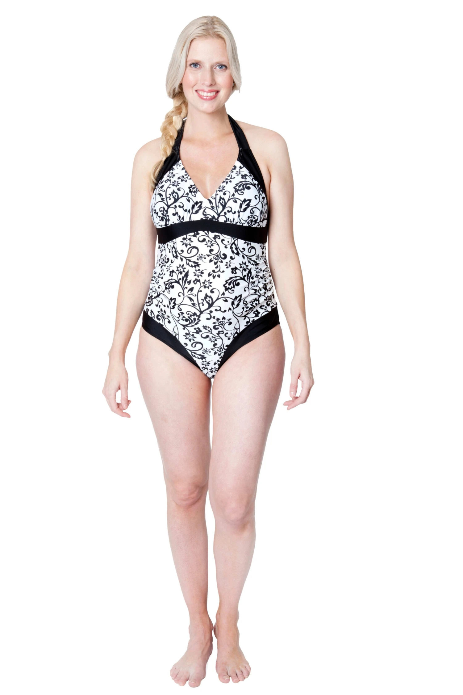 ARI Umstandsbadeanzug In Schwarz-Weiß - Image 5