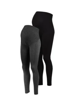 Julia Umstandsleggings Doppelpack Dunkelgrau & Schwarz