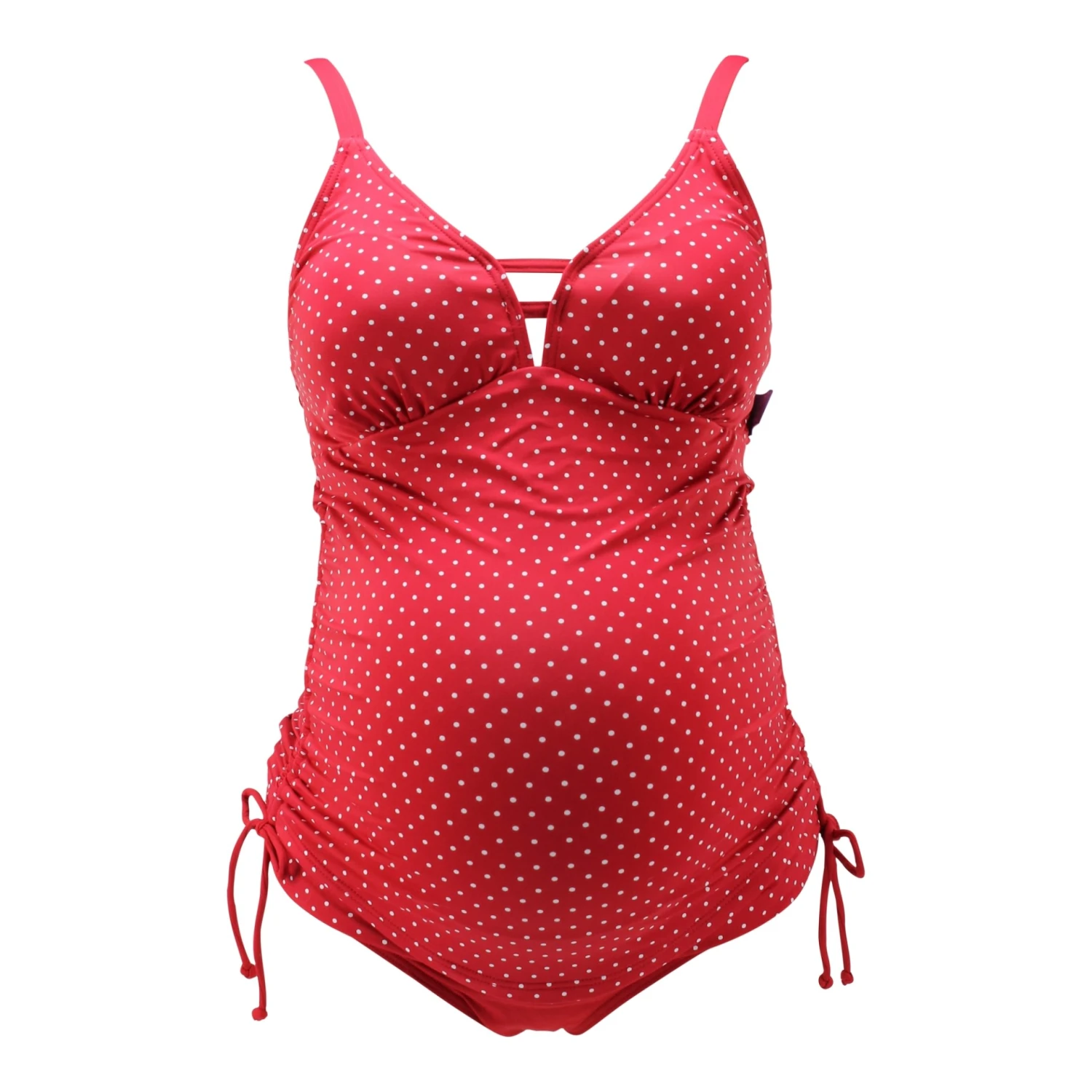 Umstandstankini "Ava" In Rot Mit Weißen Pünktchen
