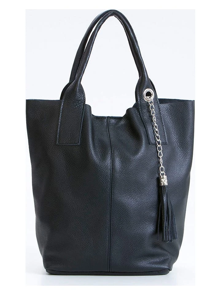 Leder-Schultertasche In Schwarz - (B)28 X (H)35 X (T)17 Cm