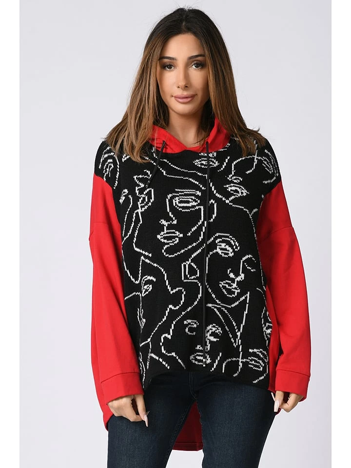 Sweatshirt In Schwarz/ Rot