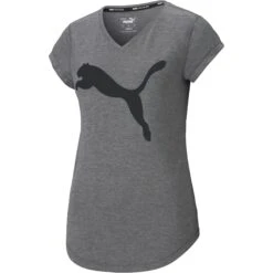 Funktionsshirt Train Favorite Heather Cat In Charcoal Heather-puma Cat