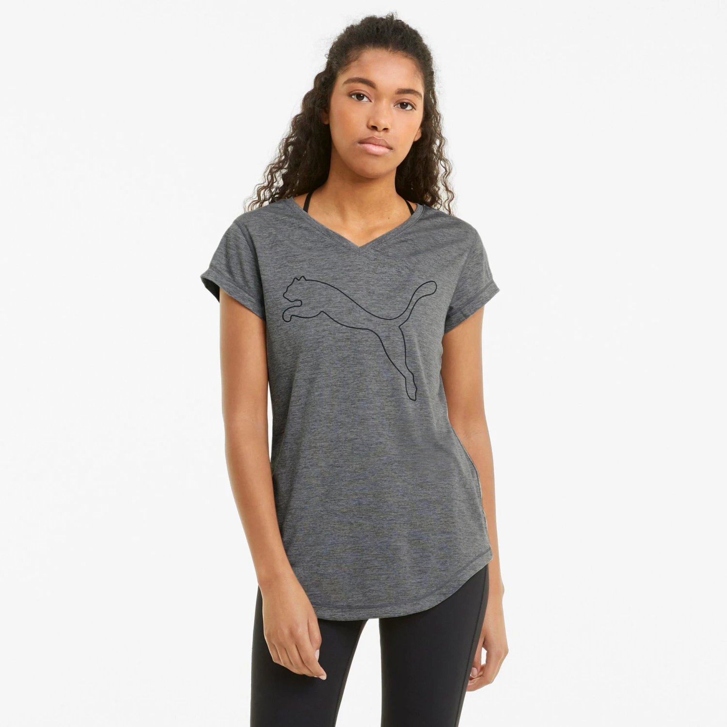 Funktionsshirt Train Favorite Heather Cat In Charcoal Heather-puma Cat - Image 5