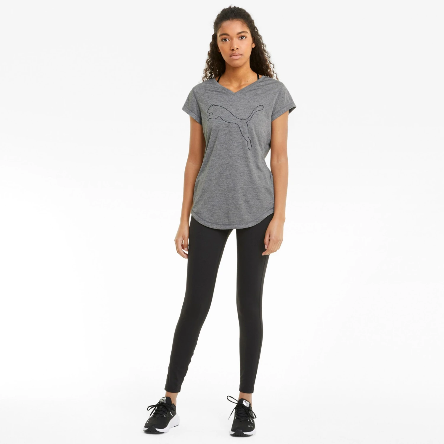 Funktionsshirt Train Favorite Heather Cat In Charcoal Heather-puma Cat - Image 7