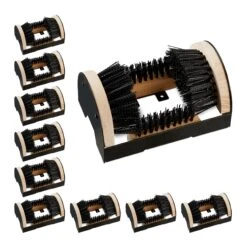 10x Schuhabstreifer In Schwarz/ Natur