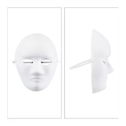 200x Maske Basteln In Weiß - (B)18,5 X (H)24 X (T)8 Cm