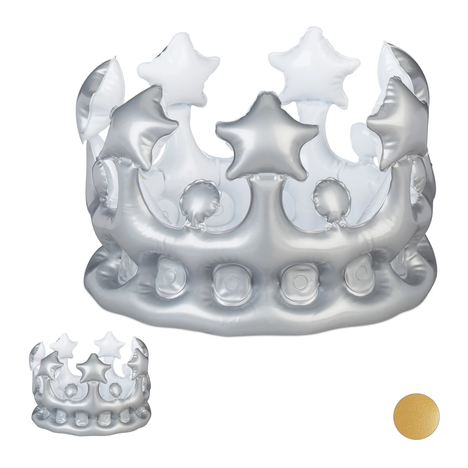 2x Aufblaskrone In Silber