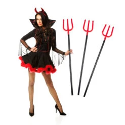 3x Teufelsgabel In Schwarz-Rot