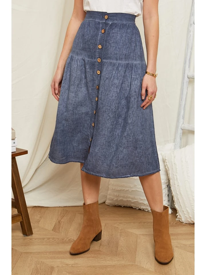 Leinen-Rock In Blau - Image 3