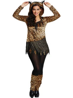 2tlg. Kostüm "Leopard" In Braun/ Schwarz