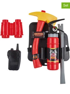 6tlg. Accessoire-Set "Feuerwehr" In Rot/ Schwarz