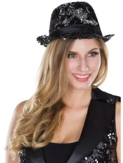 Hut "Fedora" In Schwarz/ Silber