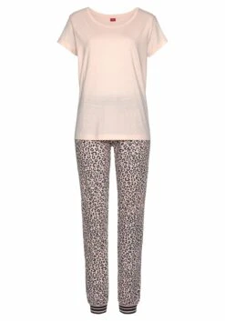 S.Oliver Schlafanzug In Hellrosa-weiß