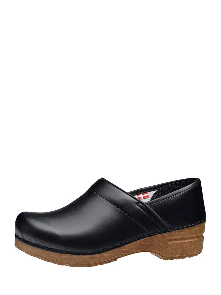 Sanita Leder-Clogs "Prof. Pila" In Schwarz