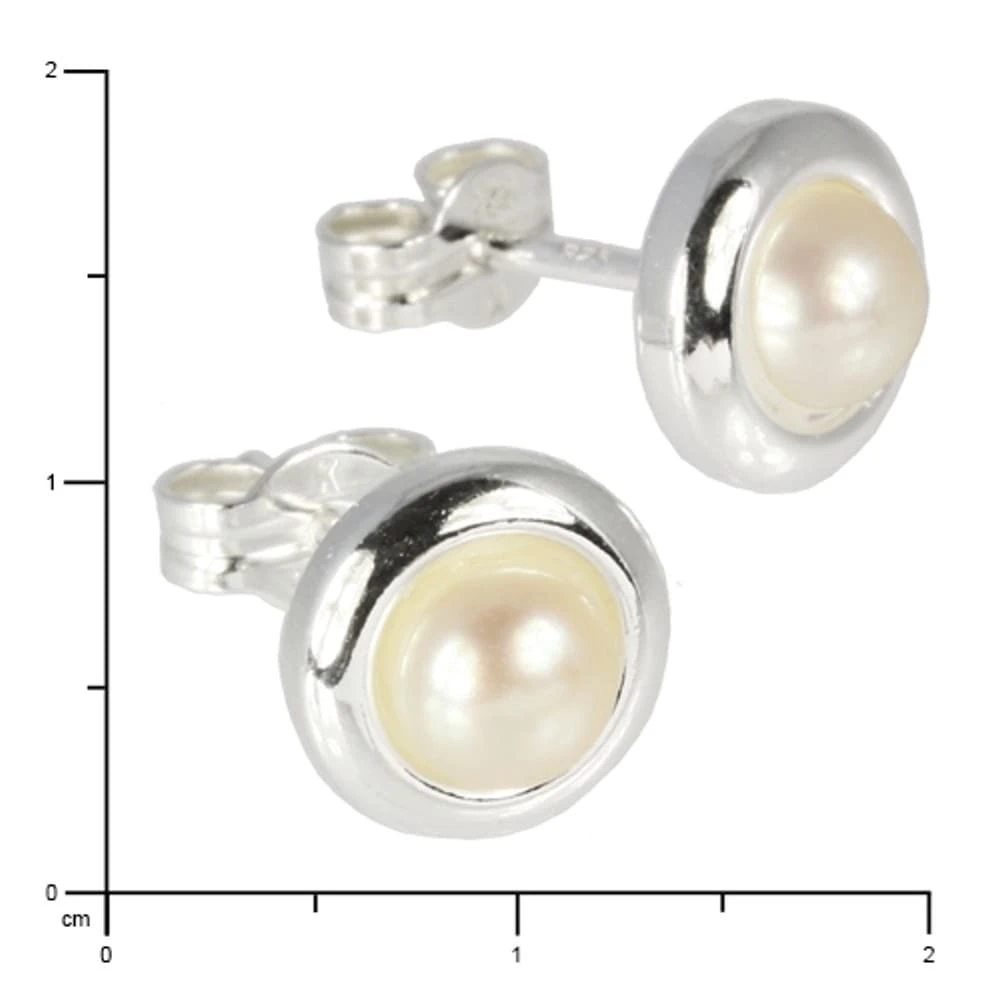 Ohrringe Silber 925 Sterling Silber Perle Ohrstecker - Image 5