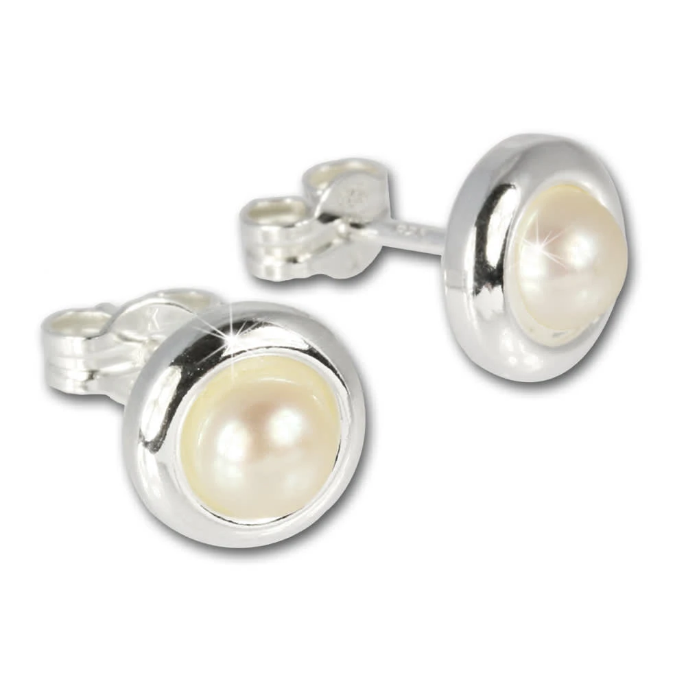Ohrringe Silber 925 Sterling Silber Perle Ohrstecker