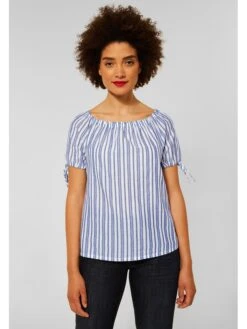 STREET ONE Bluse In Weiß/ Hellblau
