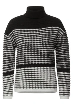 STREET ONE Strukturierter Pullover Black