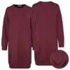 SUBLEVEL Sweatkleid In Bordeaux