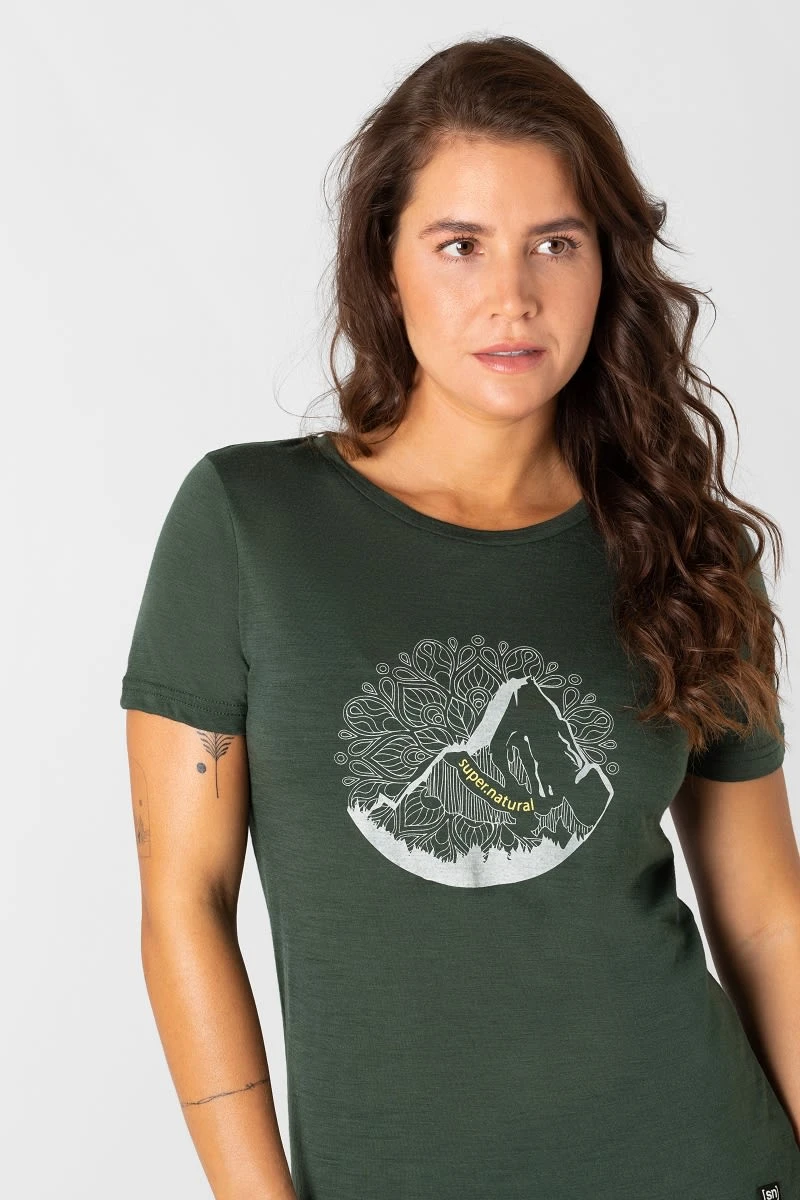 Super.natural Merino T-Shirt In Dunkelgrün - Image 4