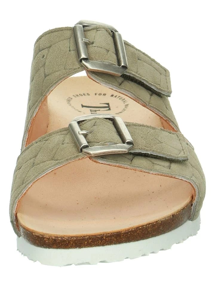 Think! Leder-Pantoletten "Julia" In Hellgrün - Image 3