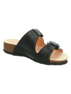 Think! Leder-Pantoletten "Julia" In Schwarz