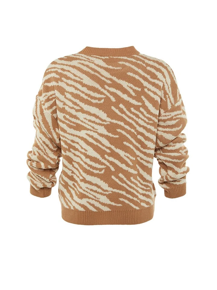 Trendyol Pullover In Weiß/Hellbraun