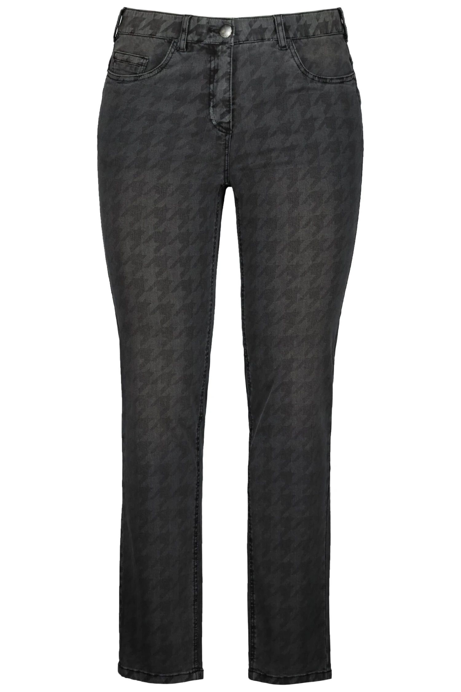 Ulla Popken Jeans Sarah Hahnentrittmuster In Grau - Image 4