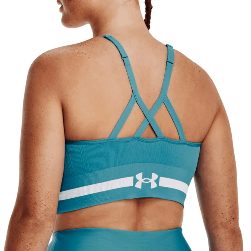 Under Armour Fitness Sportunterwäsche Seamless Longline Bra Women Turquoise - Image 2