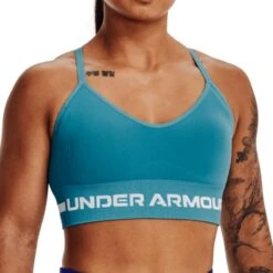 Under Armour Fitness Sportunterwäsche Seamless Longline Bra Women Turquoise