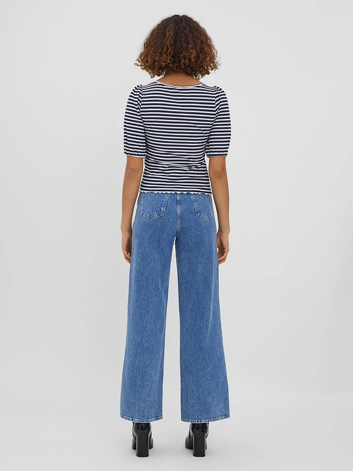 Vero Moda Shirt "Gabi" In Dunkelblau/ Weiß - Image 3