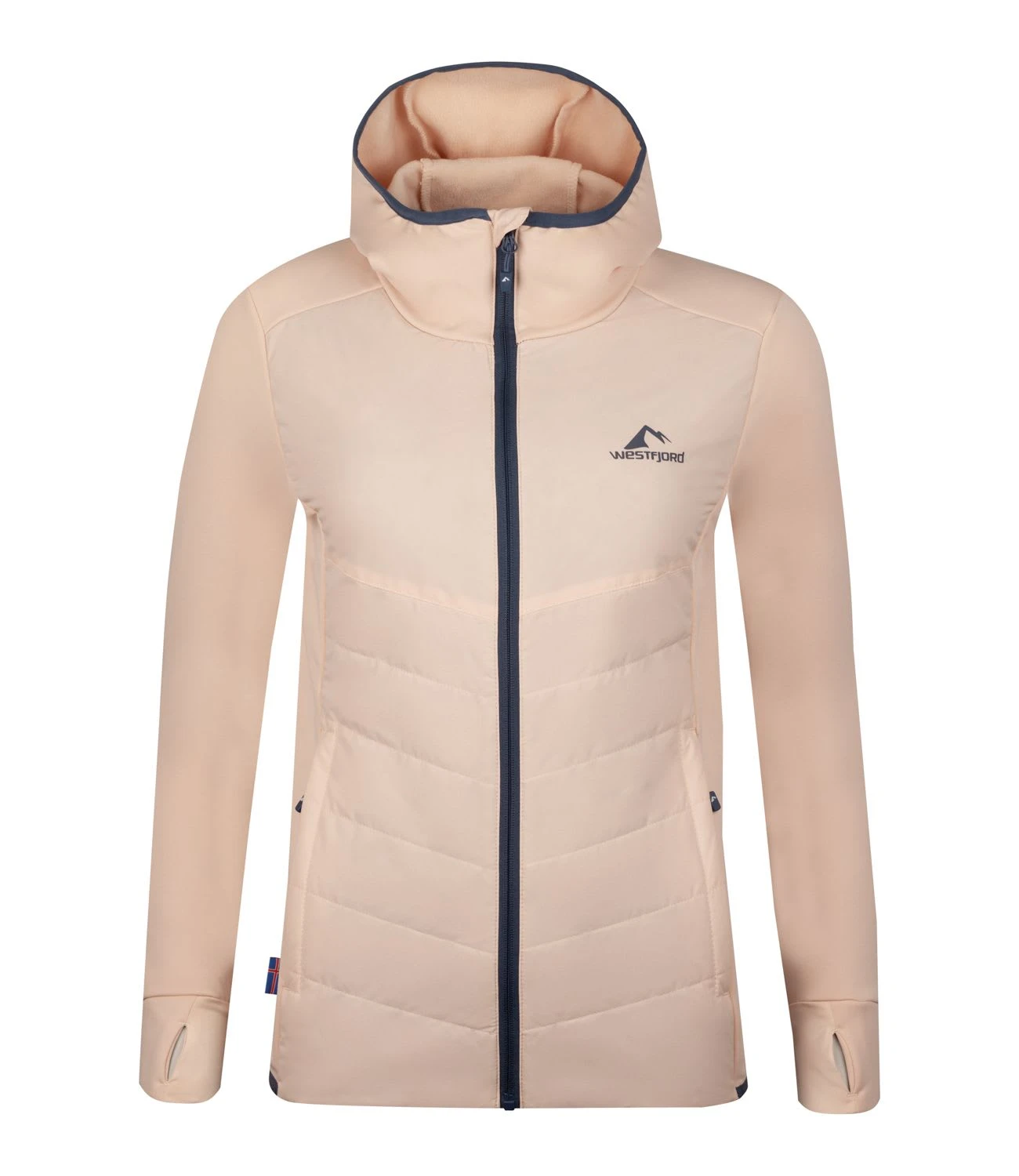 Fleecejacke "Gullfoss XT" In Pfirsisch Hell/Klippenblau