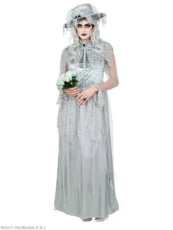 WIDMANN 2tlg. Kostüm "GEISTERBRAUT" In Hellgrau