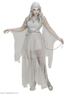 WIDMANN 2tlg. Kostüm "GHOSTLY SPIRIT IN KETTEN" In Hellgrau