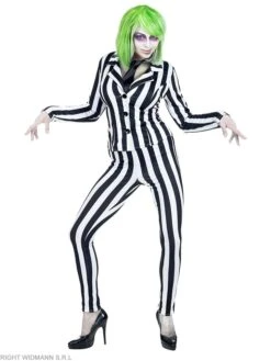 WIDMANN 3tlg. Kostüm "SLEAZY GHOST" In Schwarz/ Weiß