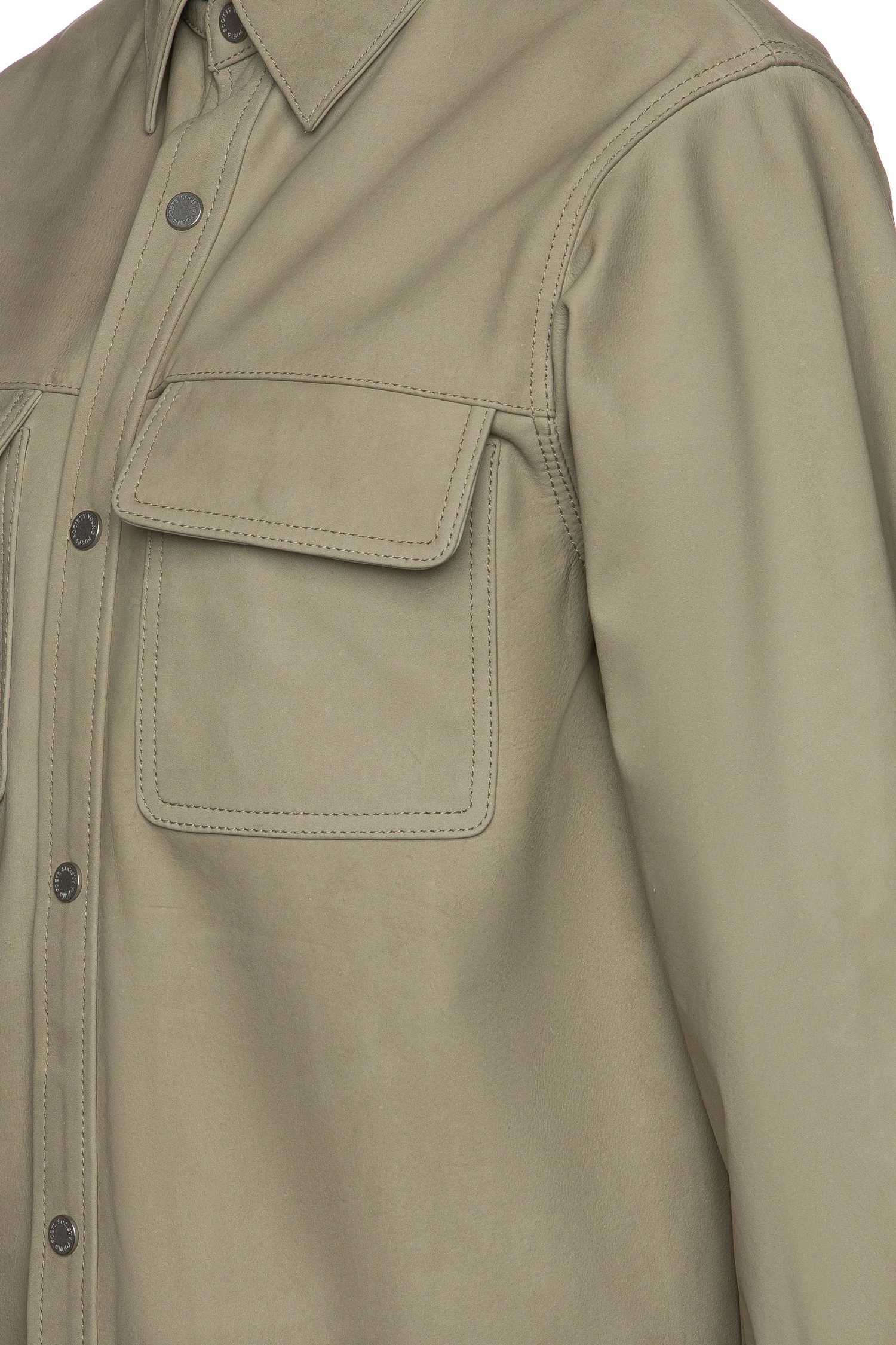 Leder-Overshirt 'Dasha' Oliv (6906) - Image 2